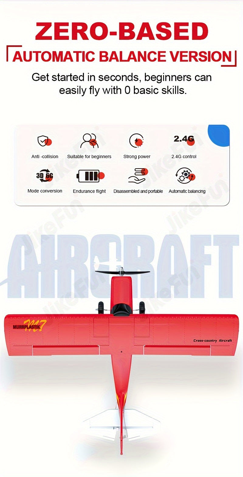 M7 RC Airplane 6-Channel Brushless Fixed Wing with 6-Axis Gyro 3D Stunts 120M Range EPP Foam Aircraft – Remote Control Plane Toy for Beginners & Advanced Pilots Kids Teens Gift