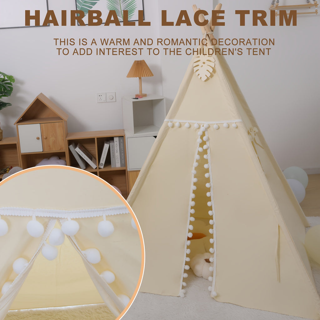 Nordic Style Kids Play Tent Conical Teepee – Indoor Playhouse for Boys & Girls Imaginative Play Bedroom Decor Gift (No Floor Mat)