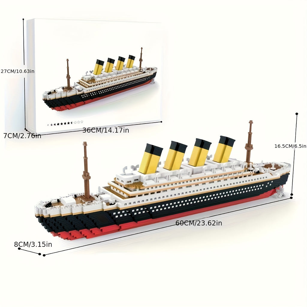 Cruise Ship Building Blocks Set 3000+ Pcs – Large Ocean Liner Model Brick Kit, Collectible Display for Adults Teens, Unique Gift for Ship Lovers