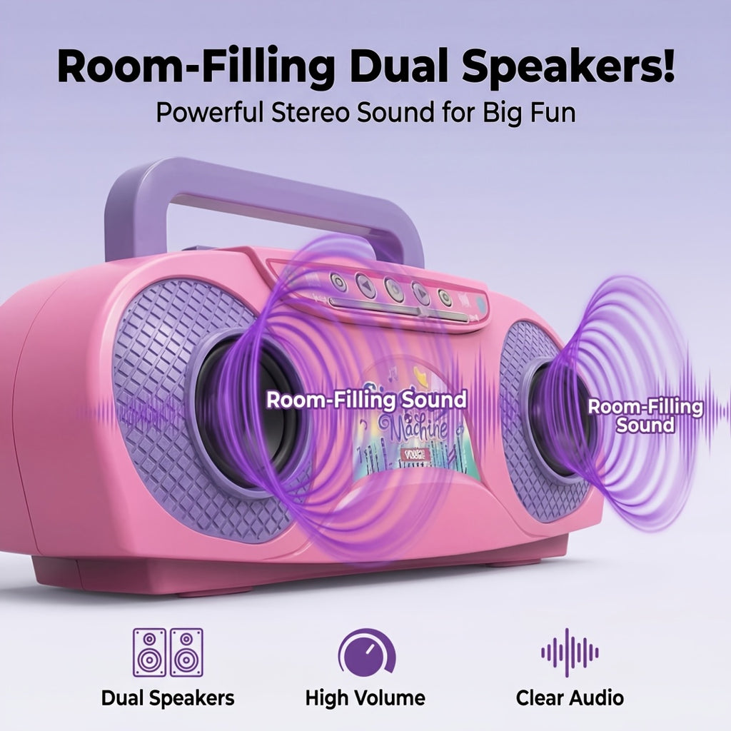 Kids Karaoke Microphone Light-Up Singing Toy with Music Machine, Birthday Gift for Boys Girls Ages 3-7, All-In-One Sing Along Speaker