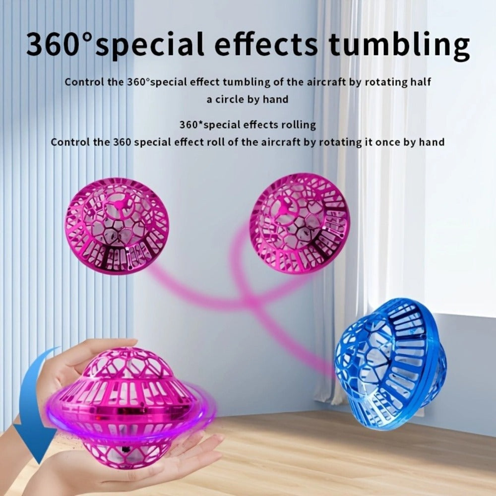 Flying Ball Toy Hand Controlled Induction - LED Luminous UFO Magic Flying Orb, USB Rechargeable, Endless Tricks, Kids Party Gift for Boys & Girls