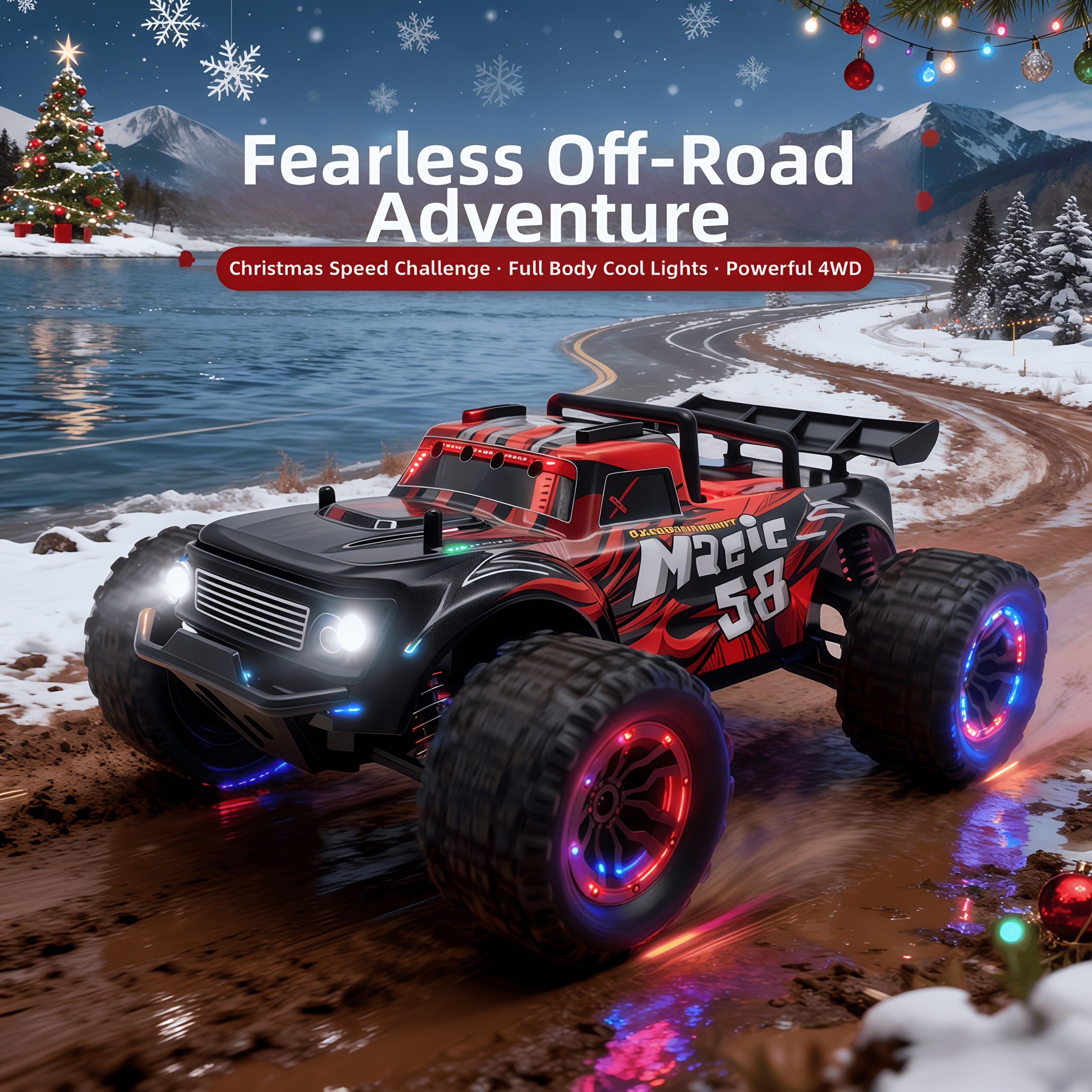 1:18 Scale RC Car 25MPH Dual Motor Off-Road Remote Control Car with Dual Color Sturdy Shell – High-Speed Racing Track Car for Boys Kids Halloween Christmas Gift