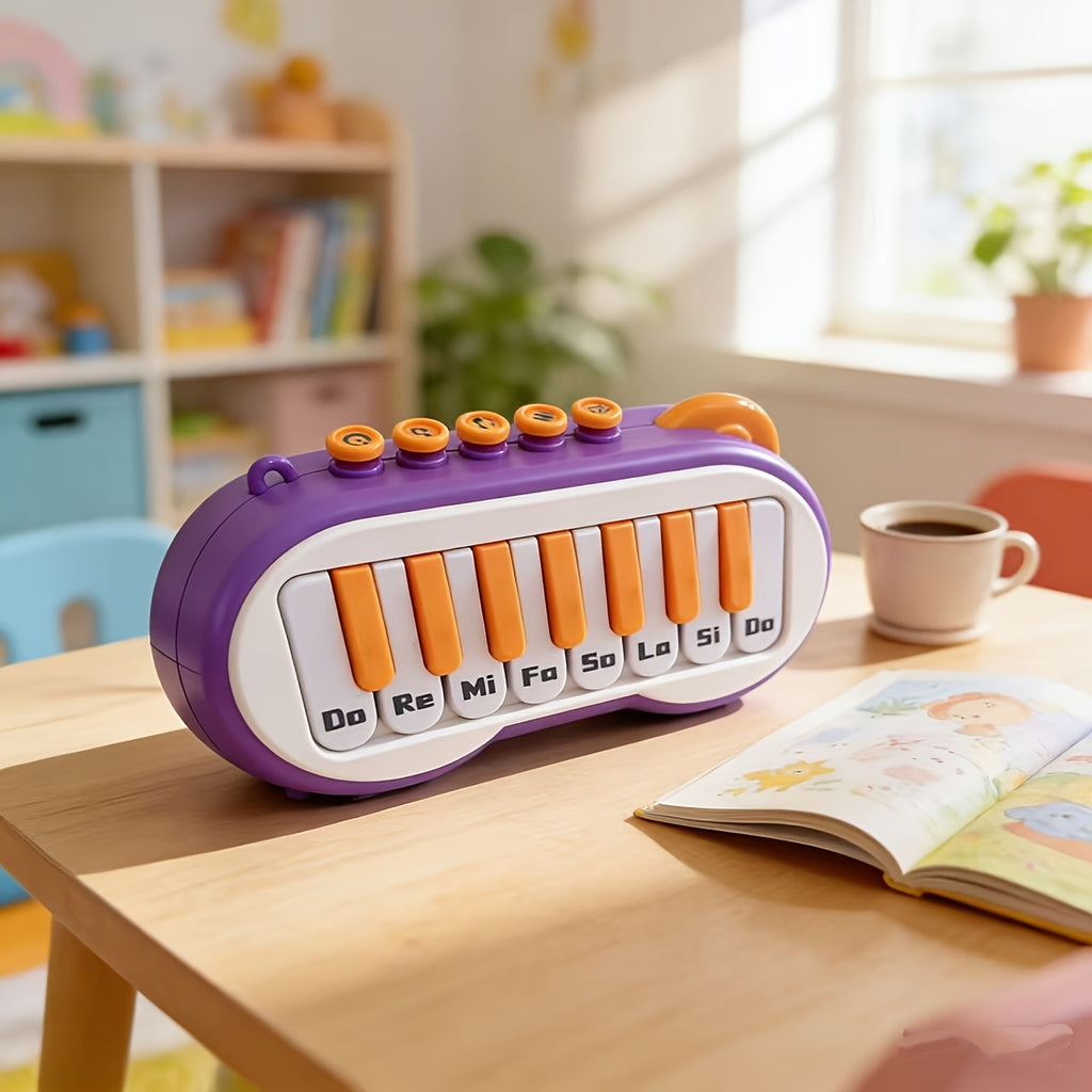 Mini Piano Toy for Kids 8-Key Musical Keyboard - Do Re Mi Scale, Portable Electronic Piano with Lanyard, Educational Music Toy, Non-Toxic ABS, Gift for Boys & Girls