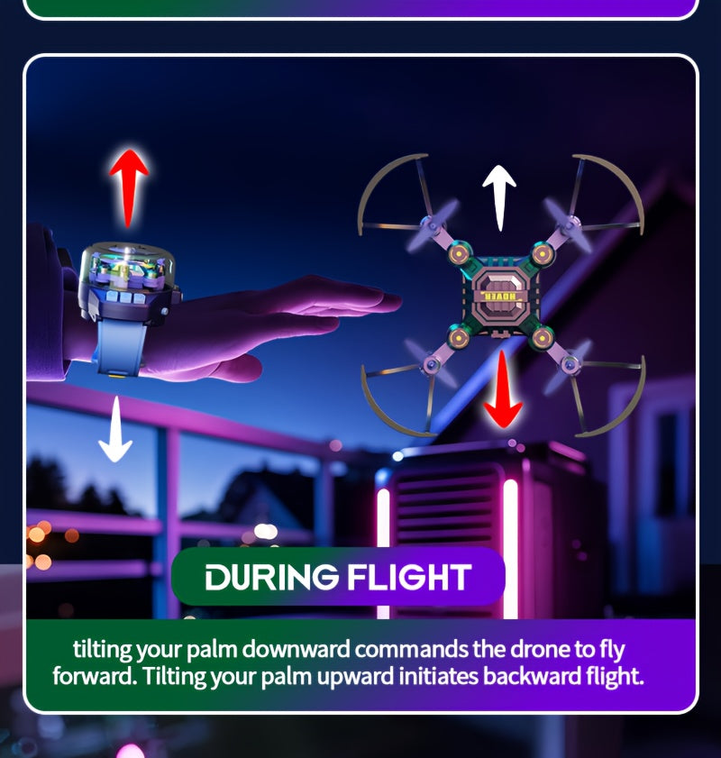 Mini Quadcopter Drone for Kids Beginners 2 Rechargeable Batteries Hovering Watch Storage Remote Control Indoor Outdoor Aircraft Christmas Halloween Gift Boys Girls