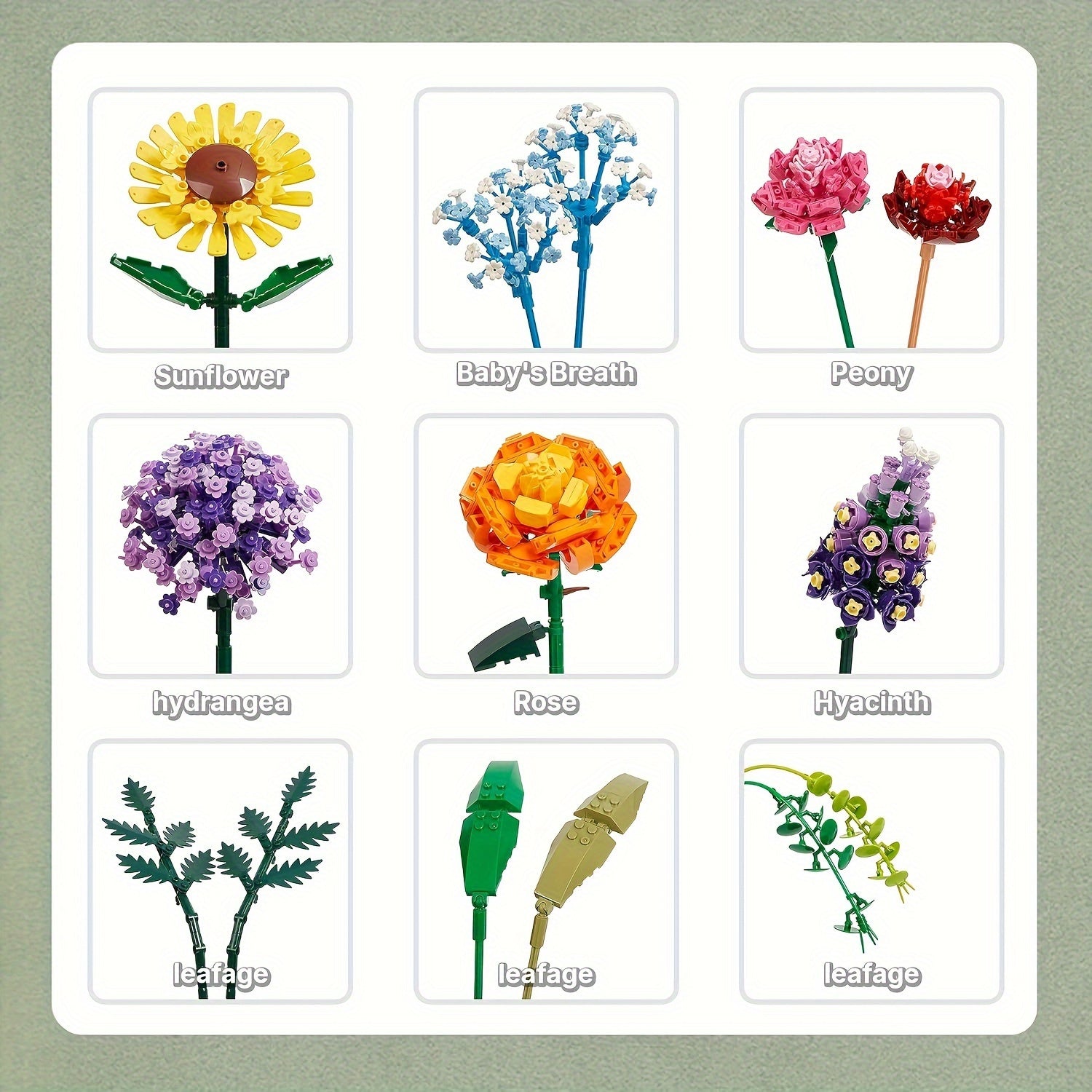 1853pcs Botanical Flower Building Blocks Set with Vase DIY Brick Craft Kit for Adults Home Office Decor Valentine's Day Mother's Day Birthday Gift