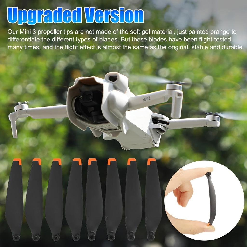 DJI Mini 3 Replacement Propellers 16pcs Low-Noise Quick-Release Drone Blades with Screws & Screwdrivers – Lightweight Durable Drone Accessories for Extended Flight Time