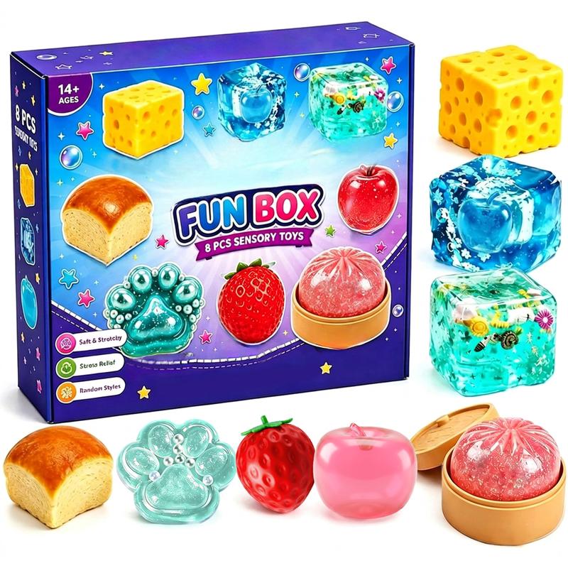 Squishy Fidget Toy Set, Cute Slow Rising Sensory Squeeze Toys for Teens and Adults, Desk Breaks, Halloween Party Favors and Birthday Gifts