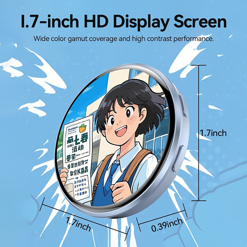 Electronic LED Display Badge with Bluetooth 6.0 & Dynamic Touch – 600mAh Anime Digital Brooch for Cosplay, Concerts & Events