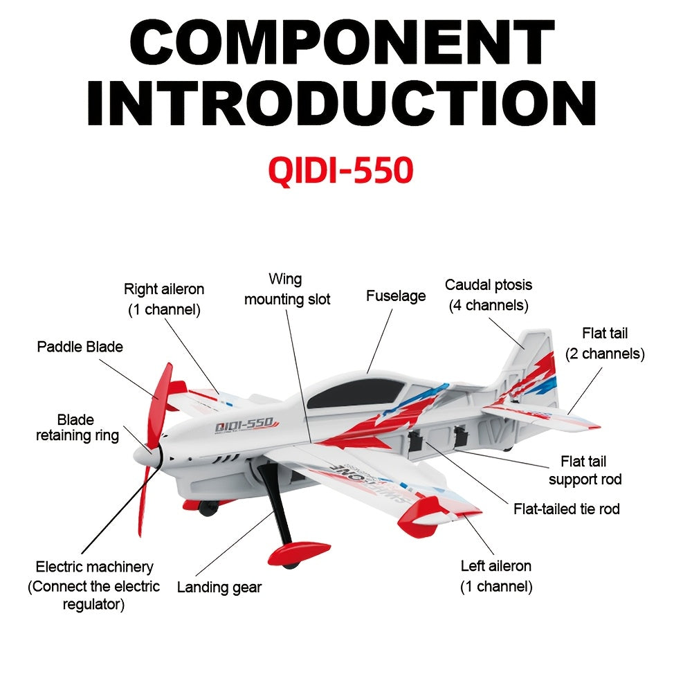 RC Plane 6CH Brushless Motor Remote Control Airplane One-Key Stunt Glider 150M Altitude 2 Batteries Beginner and Experienced Pilots Outdoor Flying Gift
