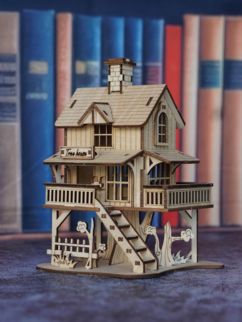 3D Wooden Cabin Puzzle Model DIY Building Kit Rustic Treehouse Architecture Interlocking Blocks Craft Set for Adults Teens Home Decor Gift