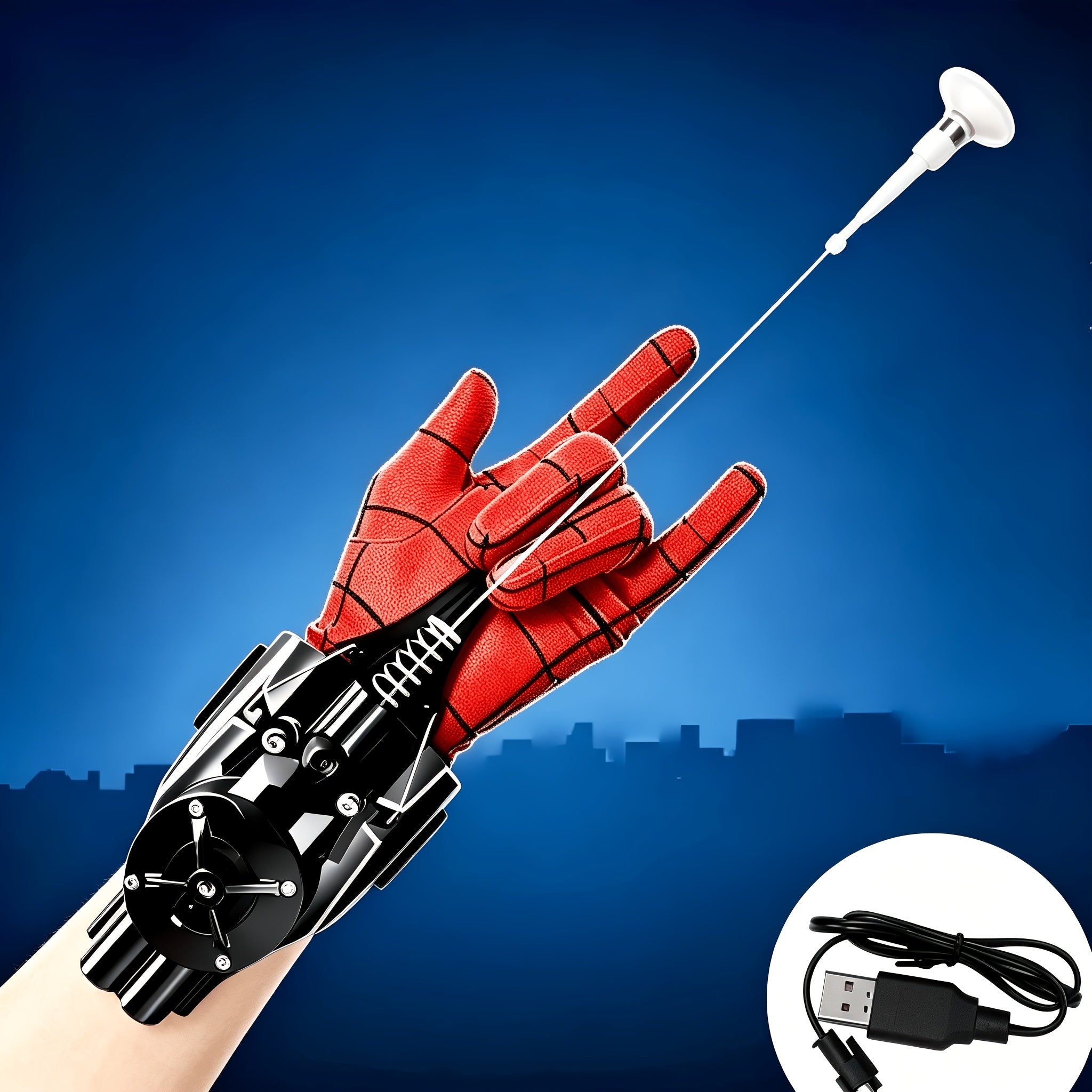 Auto Retractable Rope Eject Toy USB Rechargeable 9.4 Feet Hand-Launching Gadget for Kids Outdoor Role Play Interactive Game – Birthday Halloween Christmas Gift for Boys