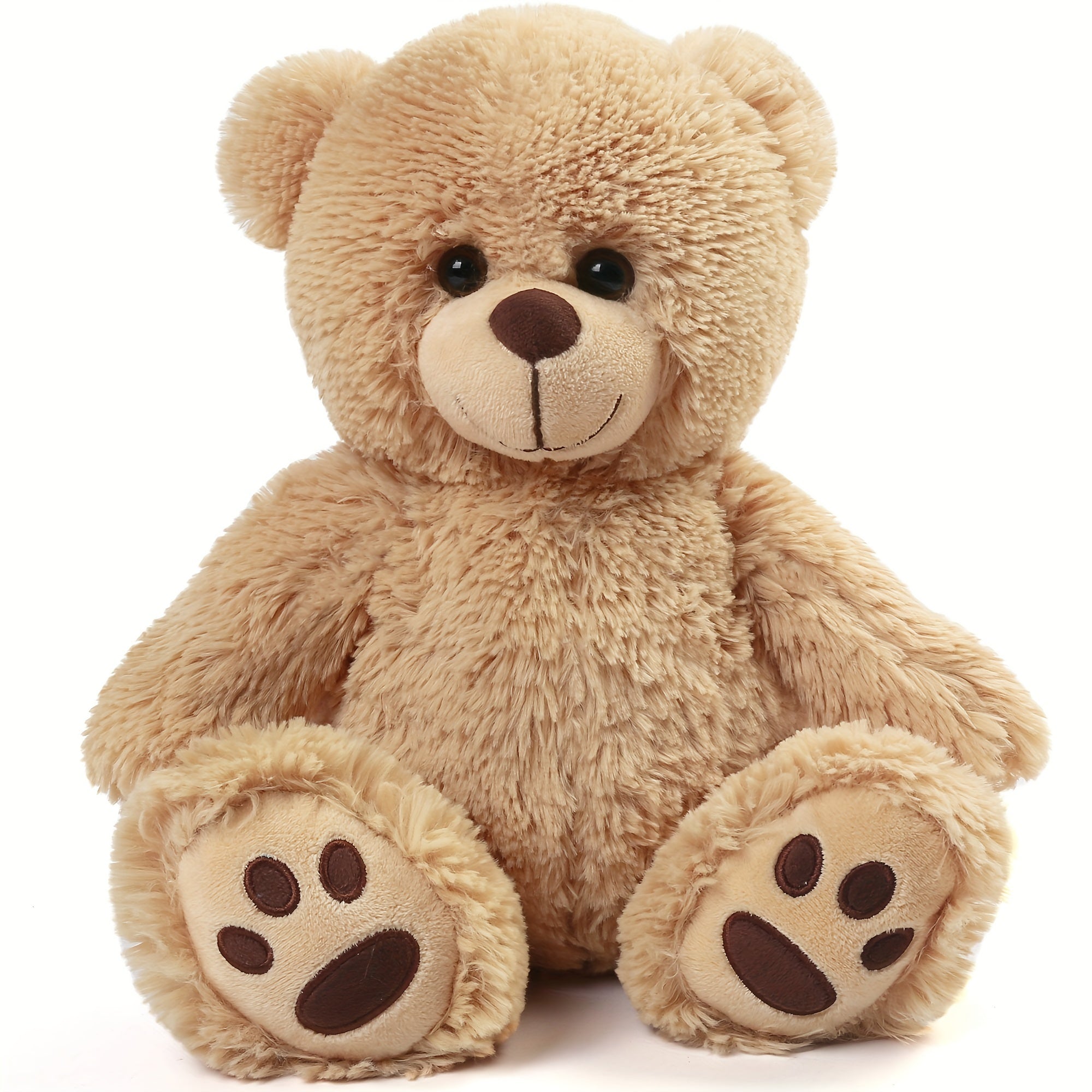 Brown Teddy Bear Stuffed Animal 10 & 12 Inch – Super Soft Plush Teddy Bear Toy with Safe Lock-Washer Eyes, Huggable Gift for Kids Toddlers Boys Girls, Birthday Christmas Easter