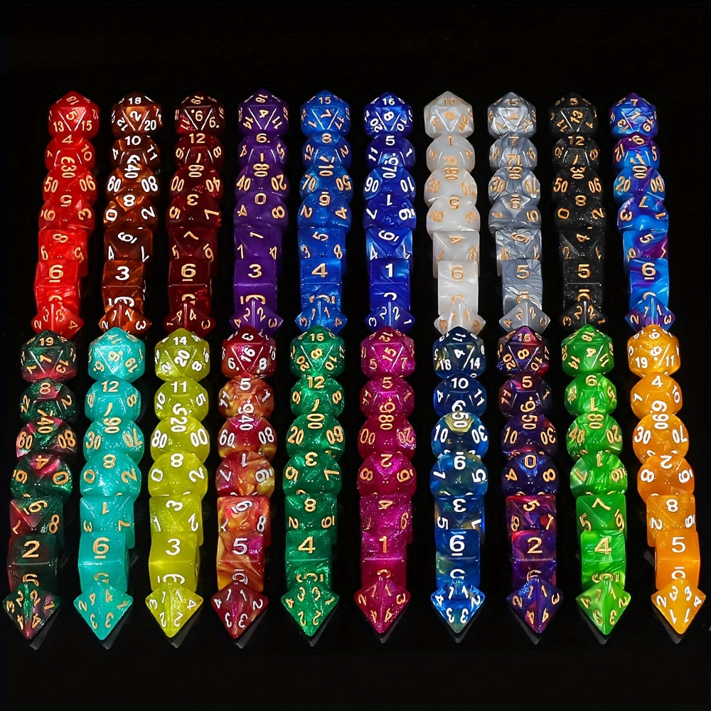 141pcs DND Polyhedral Dice Set 20 Complete 7-Die Sets Double Color Acrylic Dice with Velvet Bag for D&D RPG MTG Pathfinder Tabletop Games Halloween Christmas Gift