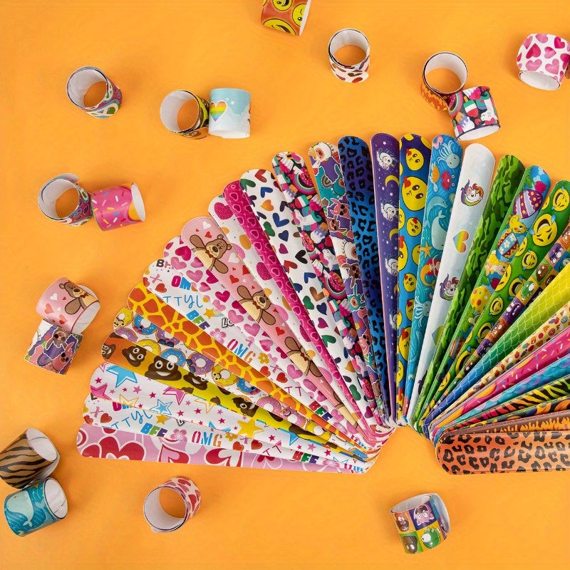 144-Piece Slap Bracelets for Kids Bulk – Unicorn, Heart & Animal Wristbands for Party Favors, Classroom Prizes & Goodie Bag Stuffers