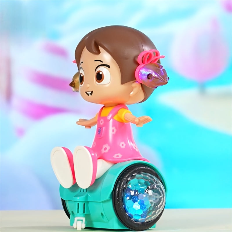 Electric Stunt Rotating Dancing Girl Balance Car Toy – Universal Spinning Fidget Toy for Kids, Fun Holiday Birthday Christmas Halloween Gift for Boys and Girls