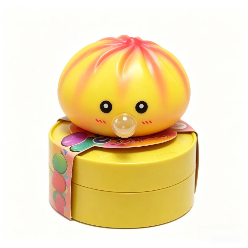 Steamed Bun Squishy Toy Gift Set 4pcs - Soft Bouncy Dumpling Squeeze Toys with Gift Bag Birthday Gift for Her Him Adults Kids Surprise Toy