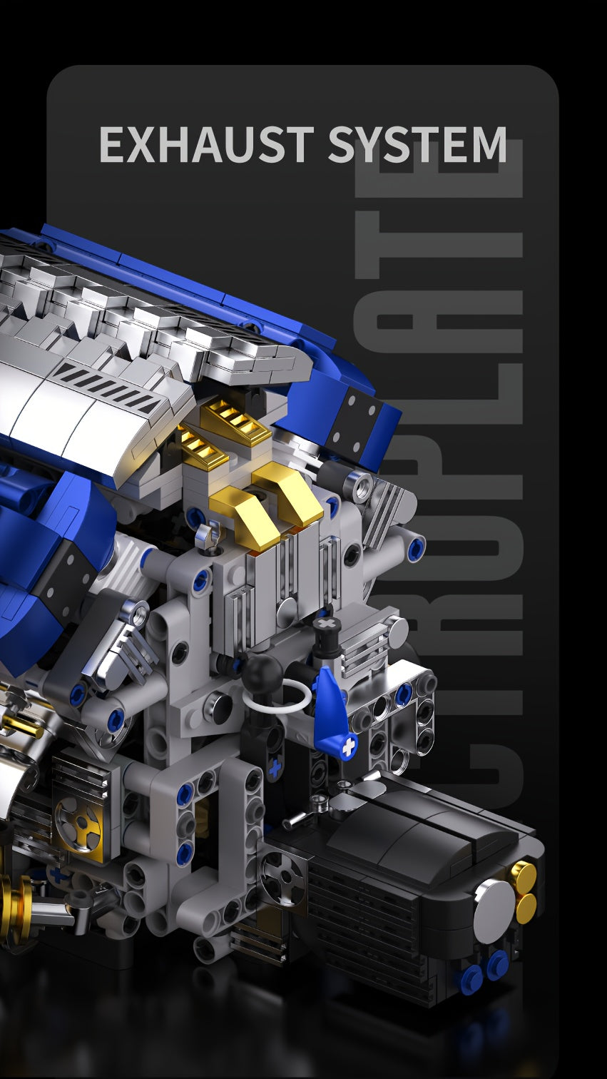 V8 Engine Building Block Set 1289 Piece & F1 Racing Steering Wheel 1221 Piece – Operable Mechanical STEM Model Kit, Realistic Desktop Decor for Adults Teens, Birthday Christmas Gift Car Enthusiasts