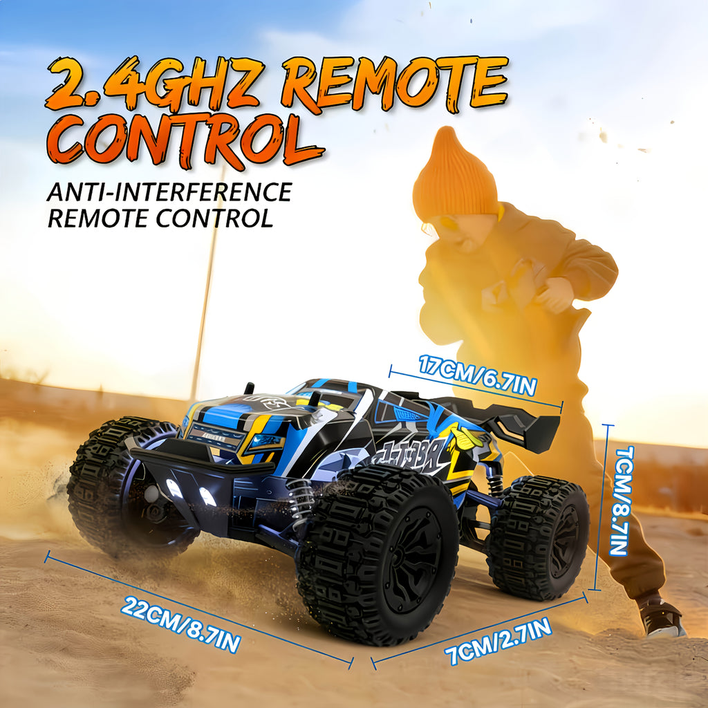 1:18 Scale 4WD High-Speed RC Car 35+ KM/H All-Terrain Off-Road Remote Control Truck - 2.4GHz Hobby-Grade Racing Crawler for Adults Kids Boys Birthday Gift