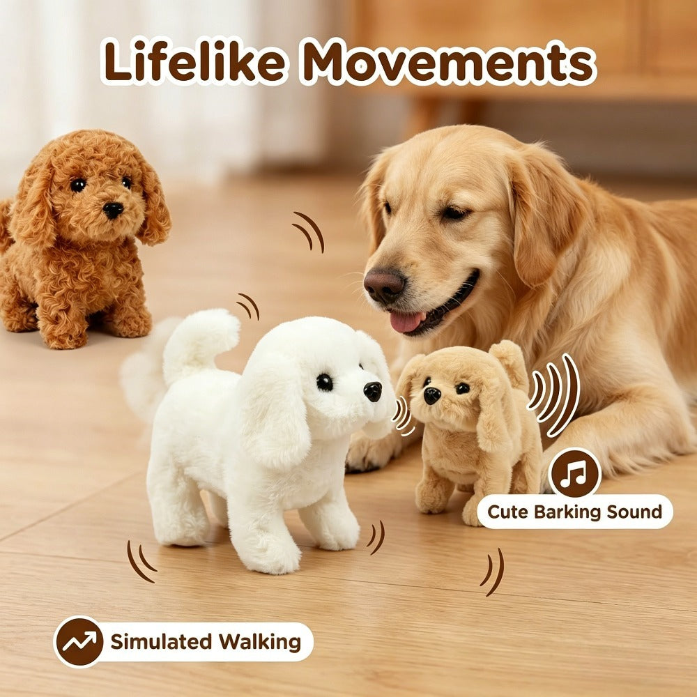 Interactive Robot Dog Toy with Walking, Barking & Expression Eyes – Button Control Simulation Biomimetic Pet Toy, Cute Animal Gift for Kids Birthday Party