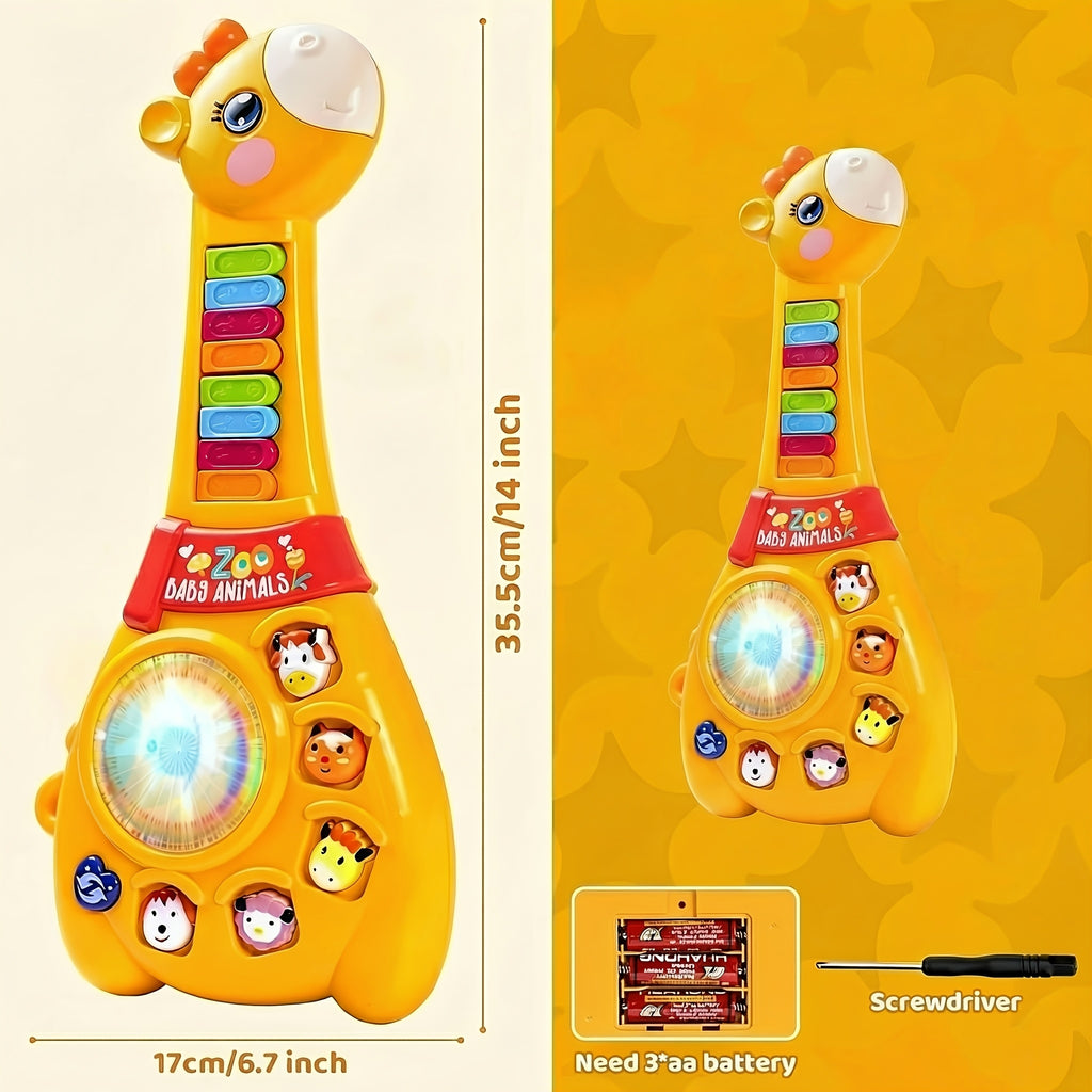 Baby Giraffe Guitar Musical Toy for 12 Months+ – Piano Keys, Animal Sounds & 8 Songs, Flashing Lights, Educational Learning Toy for Toddlers 1 Year Old Boys Girls, First Birthday Christmas Gift