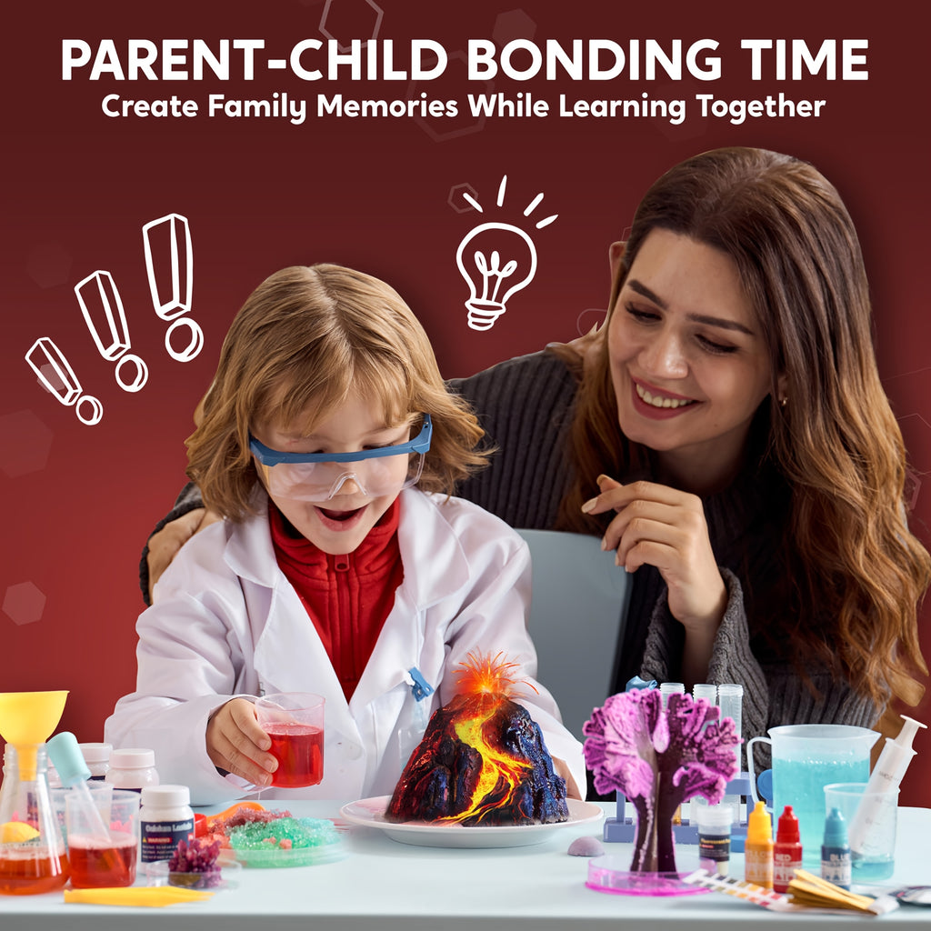 Amazing Science Kit for Kids 85+ Experiments – STEM Activities Gem Digging Crystal Growing Volcano Chemistry Educational Toy Gift Boys & Girls Ages 6+
