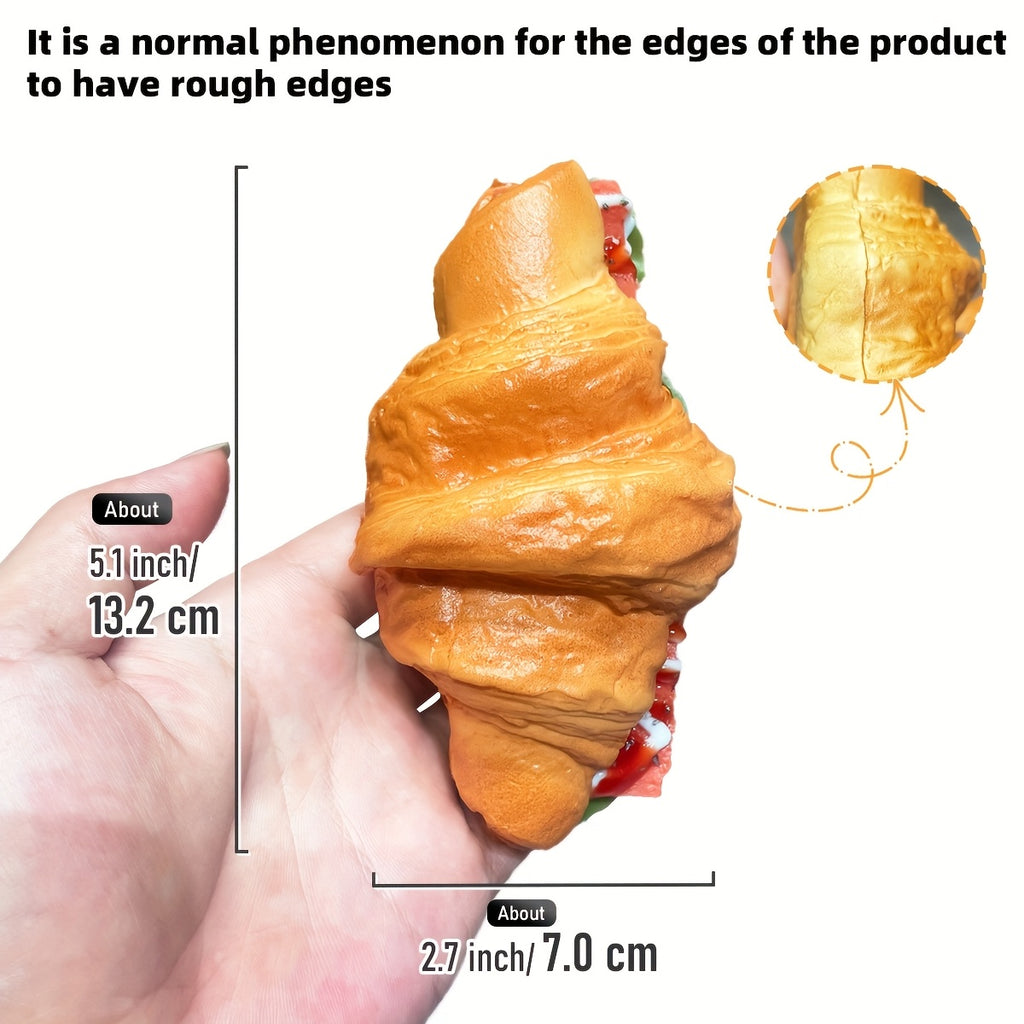 Realistic Fake Bread Props 2pcs Simulation Sandwich Cheese Croissant Food Decor Photography Display Window Prop Squishy Toy