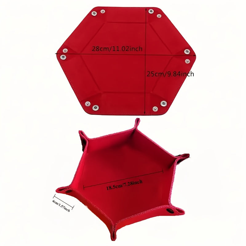 Dice Tray for DND RPG Board Games 6-Pack Hexagonal Folding – Portable Dice Rolling Tray Set in 6 Colors, Tabletop Gaming Accessory Gift for Dungeon Masters Gamers