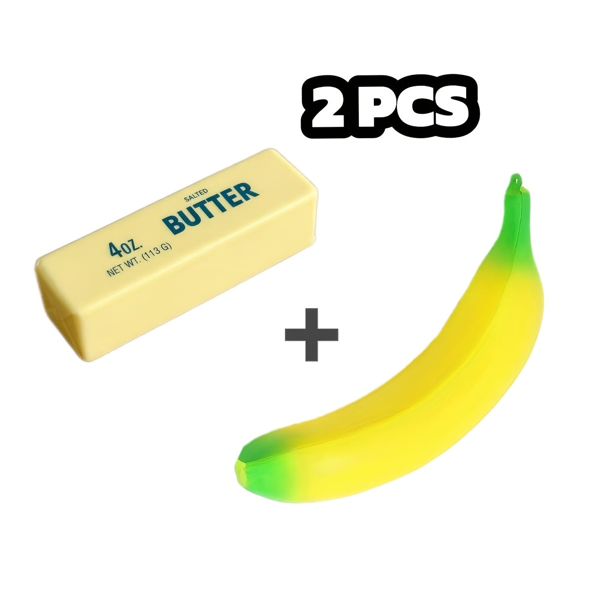 Squishy Food Slow Rising Stress Relief Toy Set 3/6pcs Butter Banana Strawberry PU Foam Sensory Squeeze Toys – Pretend Play Simulation Food for Kids Classroom Holiday Office Decoration Gift