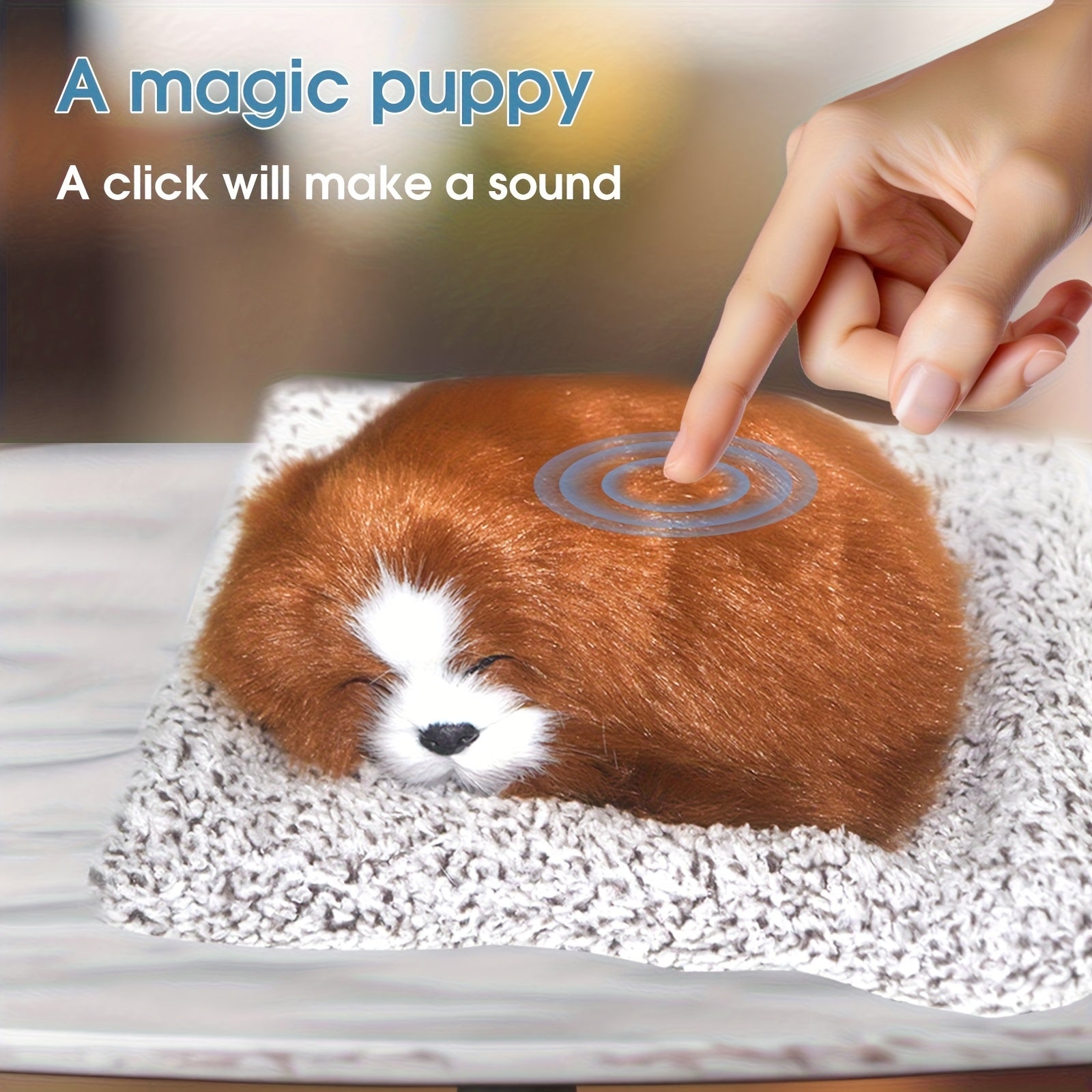 Interactive Barking Puppy Toy That Barks When You Press It - Electronic Plush Dog Toy for Kids Toddlers, Realistic Sound Stuffed Animal Gift for Girls Boys Birthday Christmas Holiday