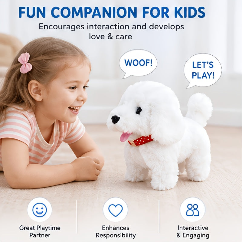 Interactive Robot Dog Toy – Realistic Plush Puppy That Walks, Barks & Wags Tail, Smart AI Electronic Pet Toy, Cute Gift for Boys & Girls, Birthday Halloween Christmas