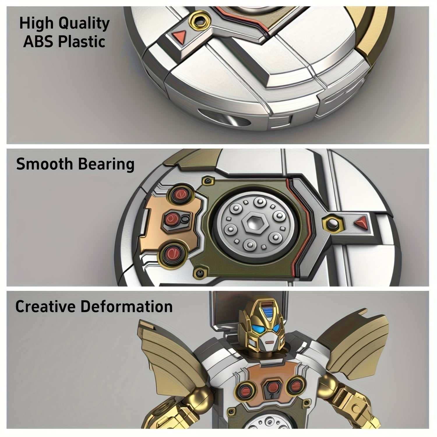 Deformation Robot Fidget Spinner Bulk Pack 12 21 30pcs Finger Gyroscope Random Color ABS – Fingertip Gyro Stress Relief Toy for Kids & Adults, Easter Party Favor Gift