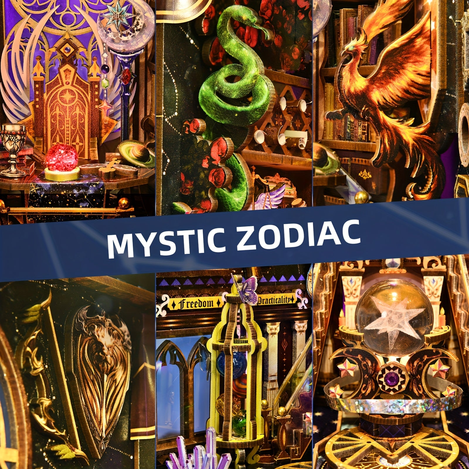 3D Zodiac Wooden Puzzle Kit – 12 Astrological Signs DIY Assembly Wood Model, Handmade Astrology Desk Decor, Christmas Valentine Birthday Gift for Adults Teens, Home Office Display