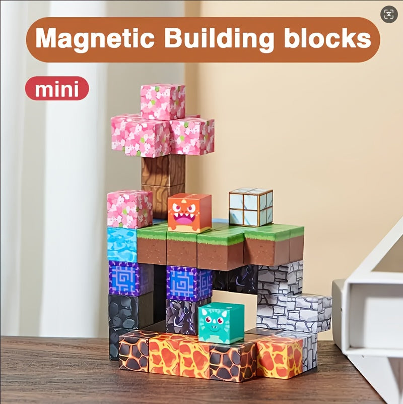 Magnetic Building Blocks Set 100/210pcs STEM Sensory ABS Construction Toy for Kids Ages 3+ - Creative Birthday Halloween Christmas Gift Random Colors