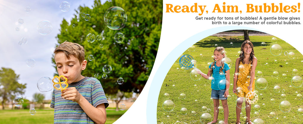 Bubble Wands Set Bulk Pack 30 Pcs - Giant Bubble Blowing Kit for Kids & Adults, Color-Coded Wands with Tray, Non-Toxic, No-Mix Solution-Free