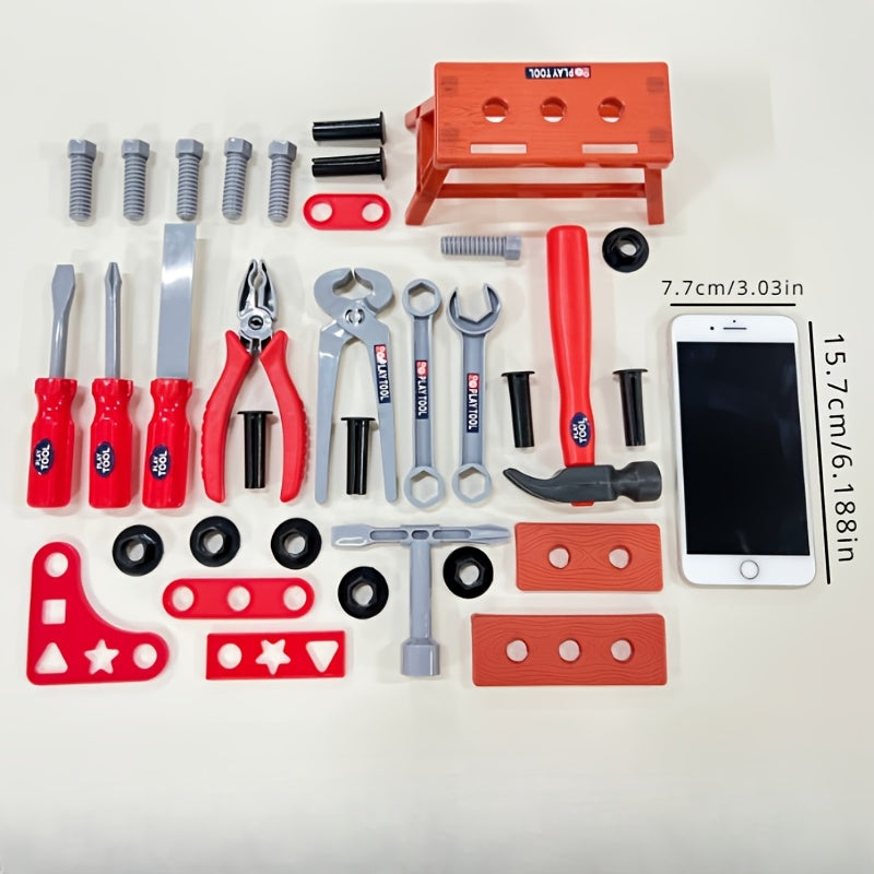 Kids Tool Set 38-Piece, Pretend Play Construction Toy for Toddlers, Educational Building Kit, Birthday & Christmas Gift for Boys Girls Ages 3+