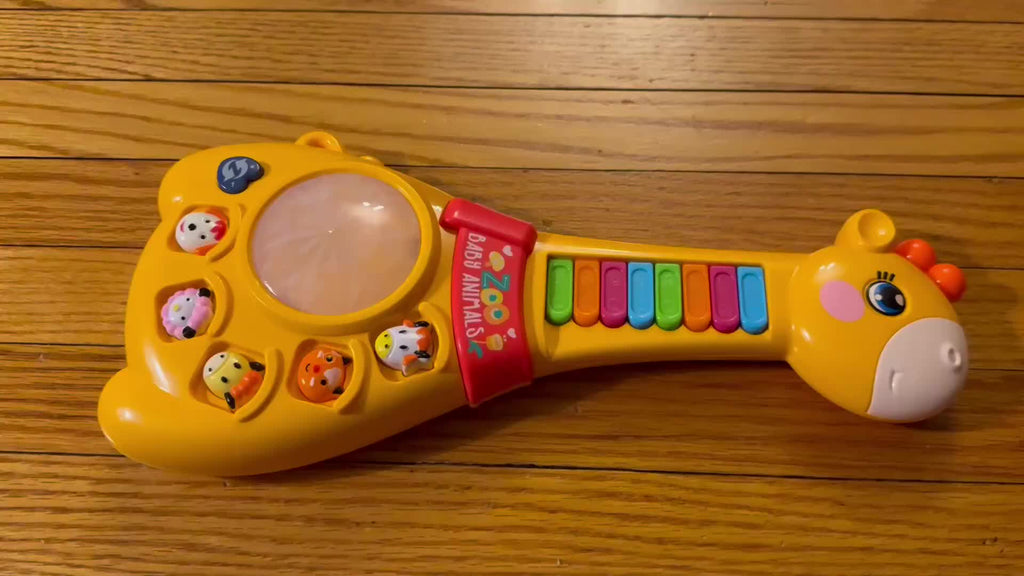 Baby Giraffe Guitar Musical Toy for 12 Months+ – Piano Keys, Animal Sounds & 8 Songs, Flashing Lights, Educational Learning Toy for Toddlers 1 Year Old Boys Girls, First Birthday Christmas Gift