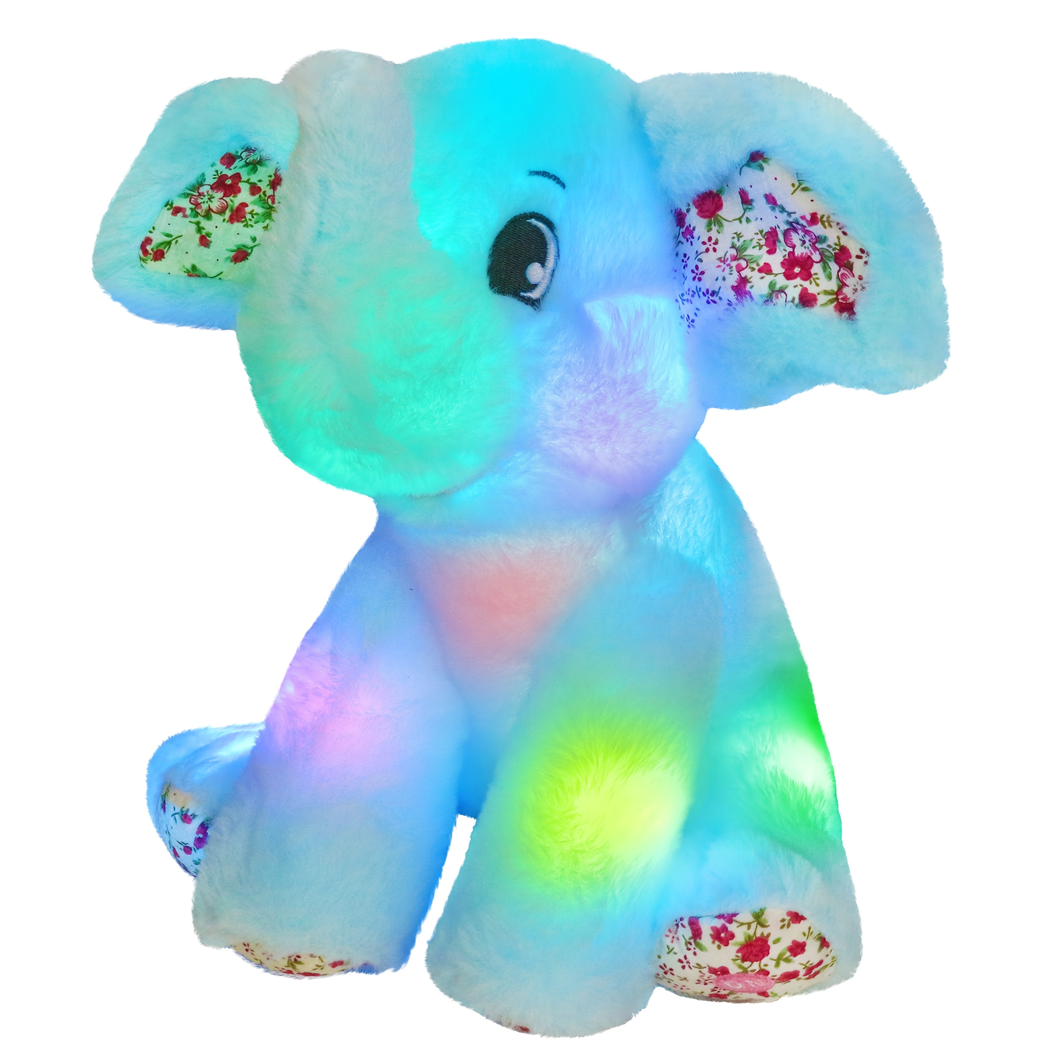 Musical Glowing Elephant Plush Toy with LED Light & Lullabies, Soft Stuffed Animal Nightlight Companion for Baby Toddler, Birthday Easter Gift for Kids