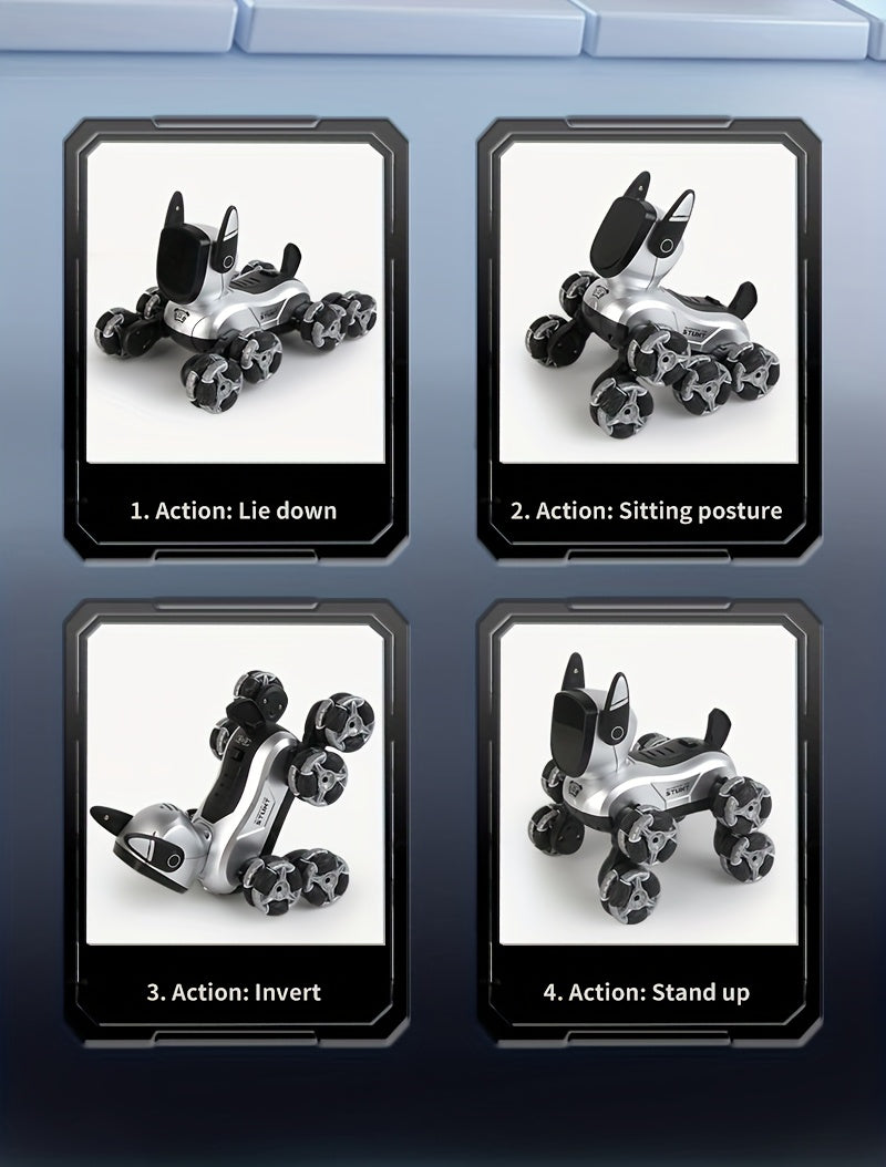 RC Robot Dog Toy Interactive Remote Control Stunt Music Action Show Rechargeable Smart Electronic Pet Kids Boys Girls Ages 5+ Birthday Christmas Halloween Gift