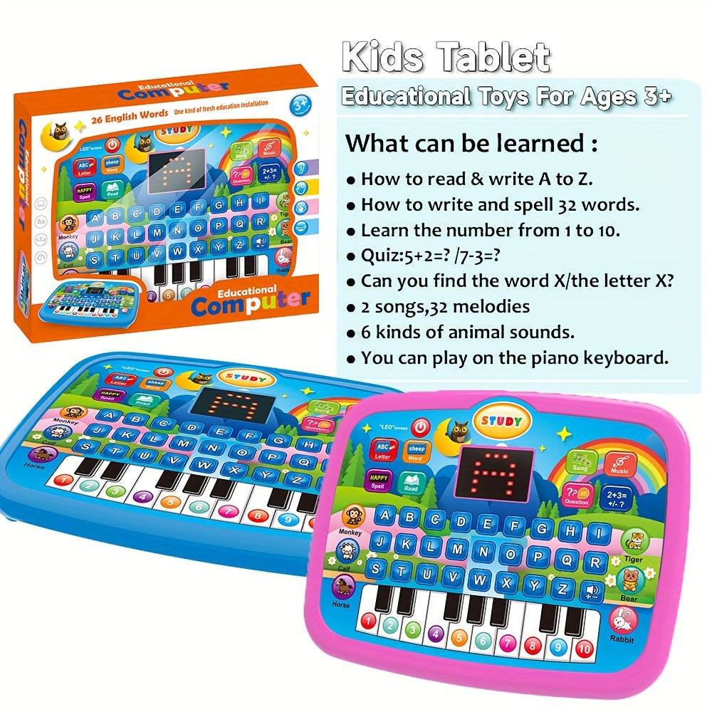 Kids Educational Learning Machine with 2.2" Screen – Alphabet, Numbers, Music, Animal Sounds & Piano – Early Learning Tablet Toy for Toddlers & Preschoolers
