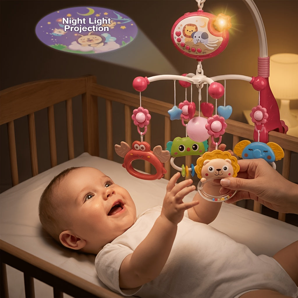 Baby Crib Bell Musical Hanging Toy - Crib Mobile with Music & Lights, Spinning Bell for Baby Bed, Portable Crib Toy for Boys Girls, Christmas Birthday Gift for Newborns Infants