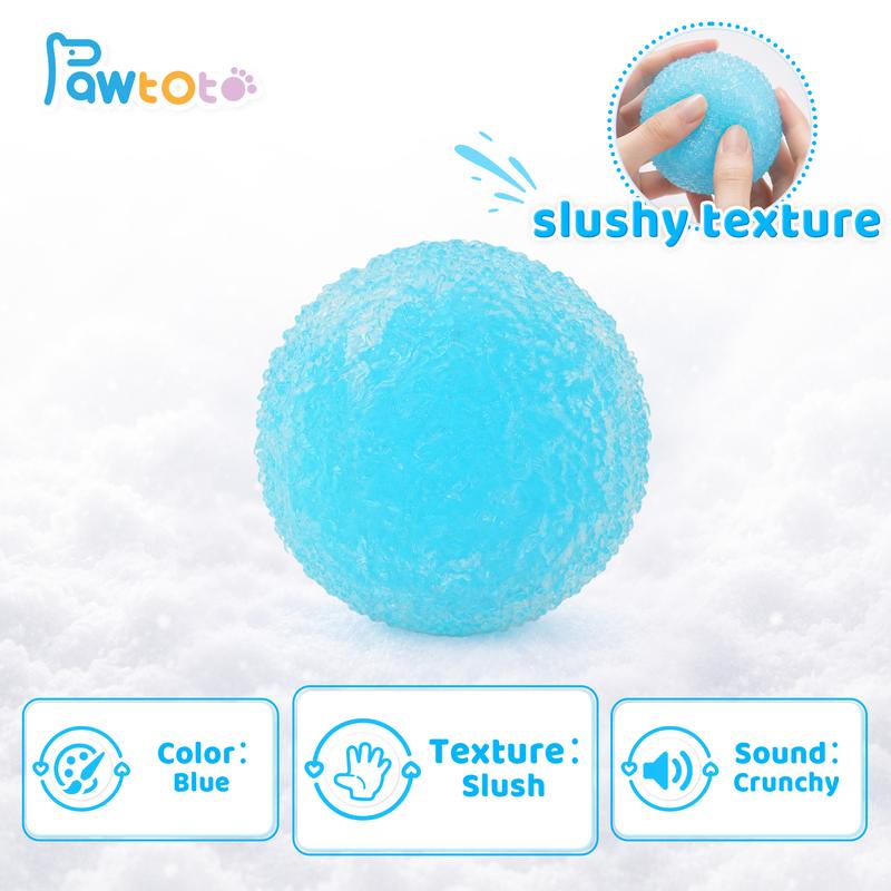 Mochi Squishy Ball by Pawtoto, Handmade Crystal Dumpling Sensory Fidget with Ice Crack, Slush or Fluffy Textures for Teen and Adult Gifts