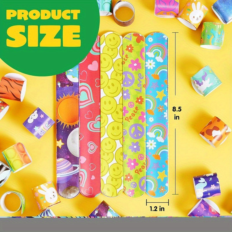 Slap Bracelets Party Favors 288 Pack 36 Designs Unicorn Mermaid Kids Bulk Goodie Bag Fillers Easter Halloween Valentine Classroom Prizes Birthday Party Gifts