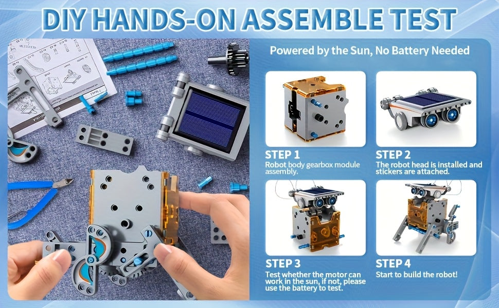 12-in-1 Solar Robot Kit for Kids – STEM Building Science Experiment Toy Educational Gift for Boys & Girls Ages 8-13