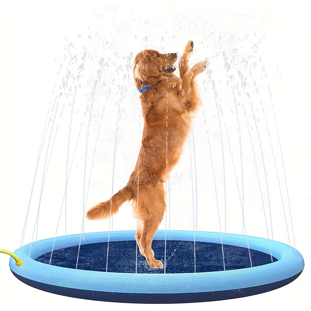 Splash Pad for Large Dogs – Extra Thick 0.6mm Non-Slip Dog Sprinkler Pool & Cooling Mat, Heavy Duty Outdoor Summer Water Play Fountain for Jumbo Breeds