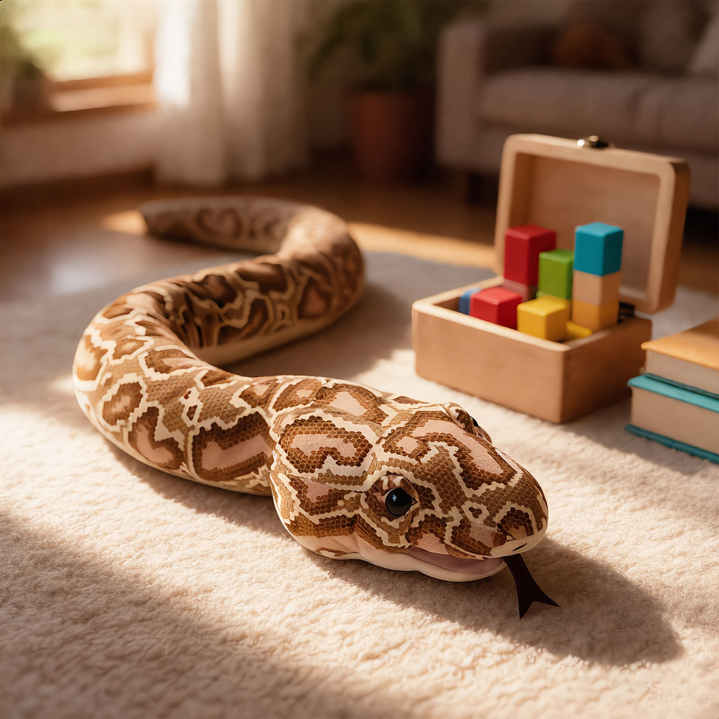 Giant Snake Plush Toy Pillow Realistic Python Stuffed Animal - Funny Prank Gift Cushion Doll for Halloween Christmas Kids Adults Small