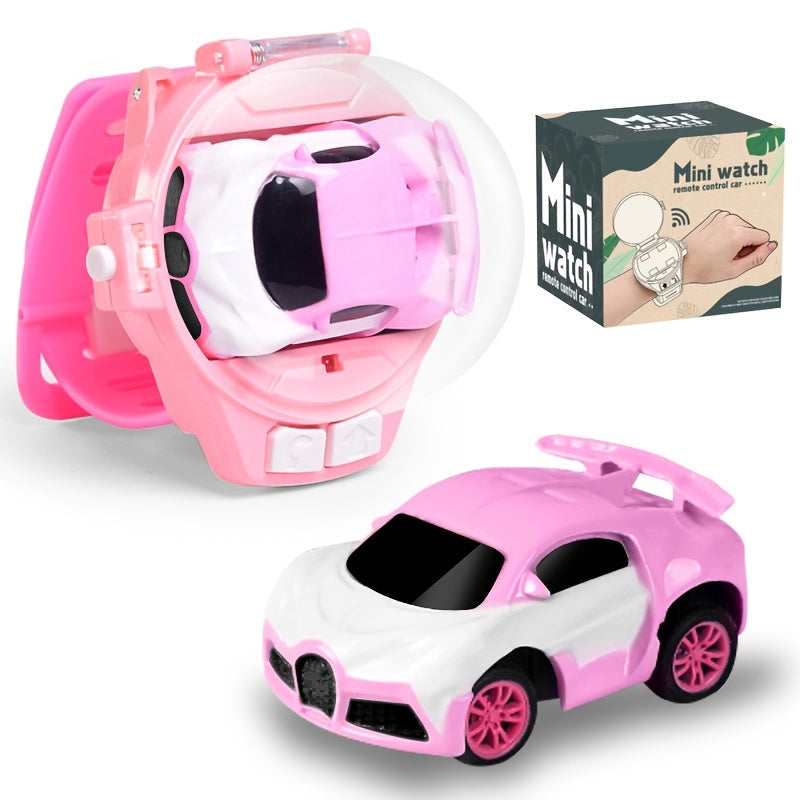Wearable RC Car Watch Remote Control Mini Electric Metal Racing Car Wrist Watch Controller Kids Boys Girls Christmas Halloween Birthday Gift Cool Gadget Toy