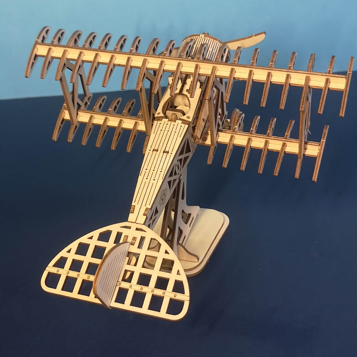 3D Wooden Puzzle Bi-Plane Model Kit – DIY Wood Craft Biplane Building Set, Handmade Gift for Kids Teens Adults, Christmas Birthday Gift