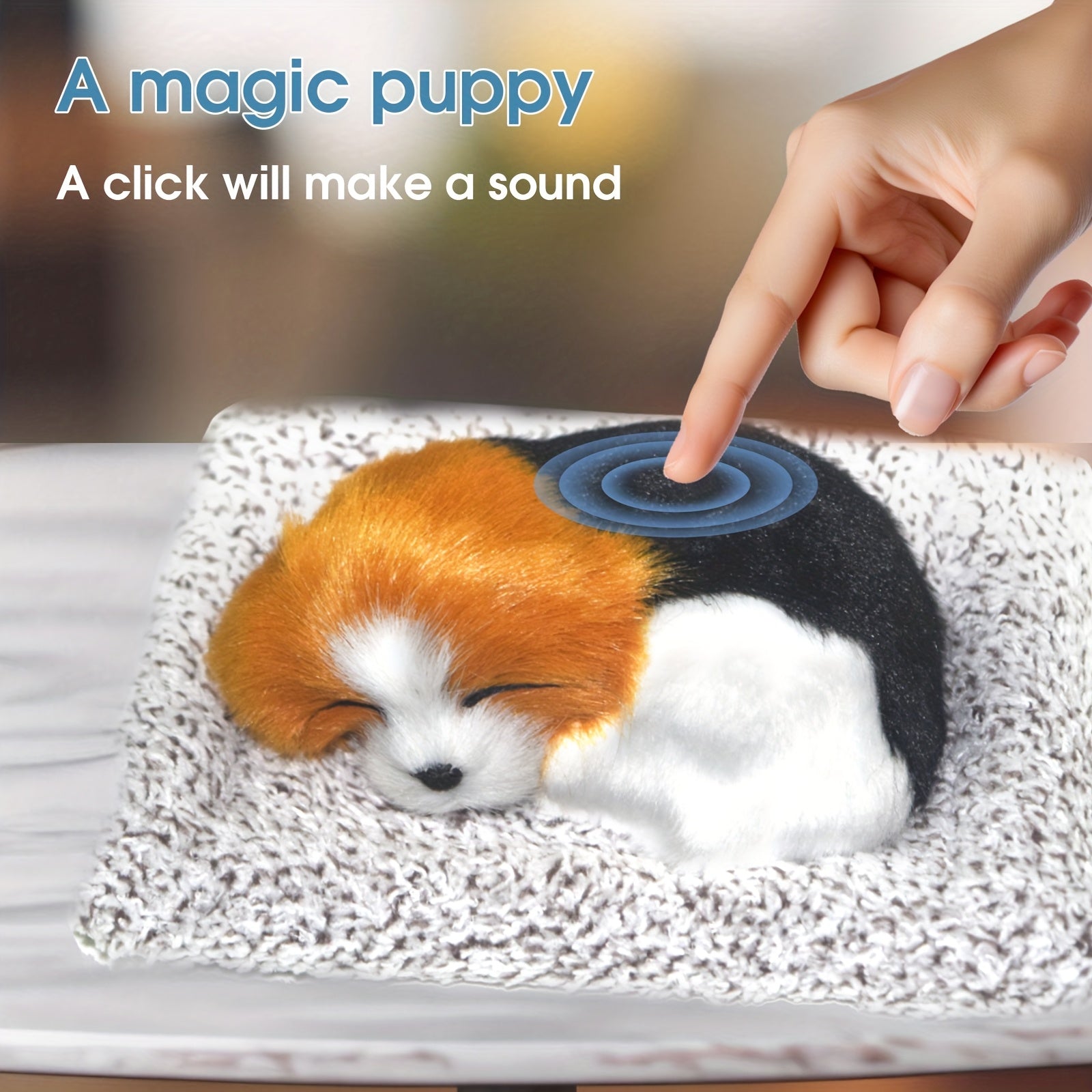 Interactive Barking Puppy Toy That Barks When You Press It - Electronic Plush Dog Toy for Kids Toddlers, Realistic Sound Stuffed Animal Gift for Girls Boys Birthday Christmas Holiday