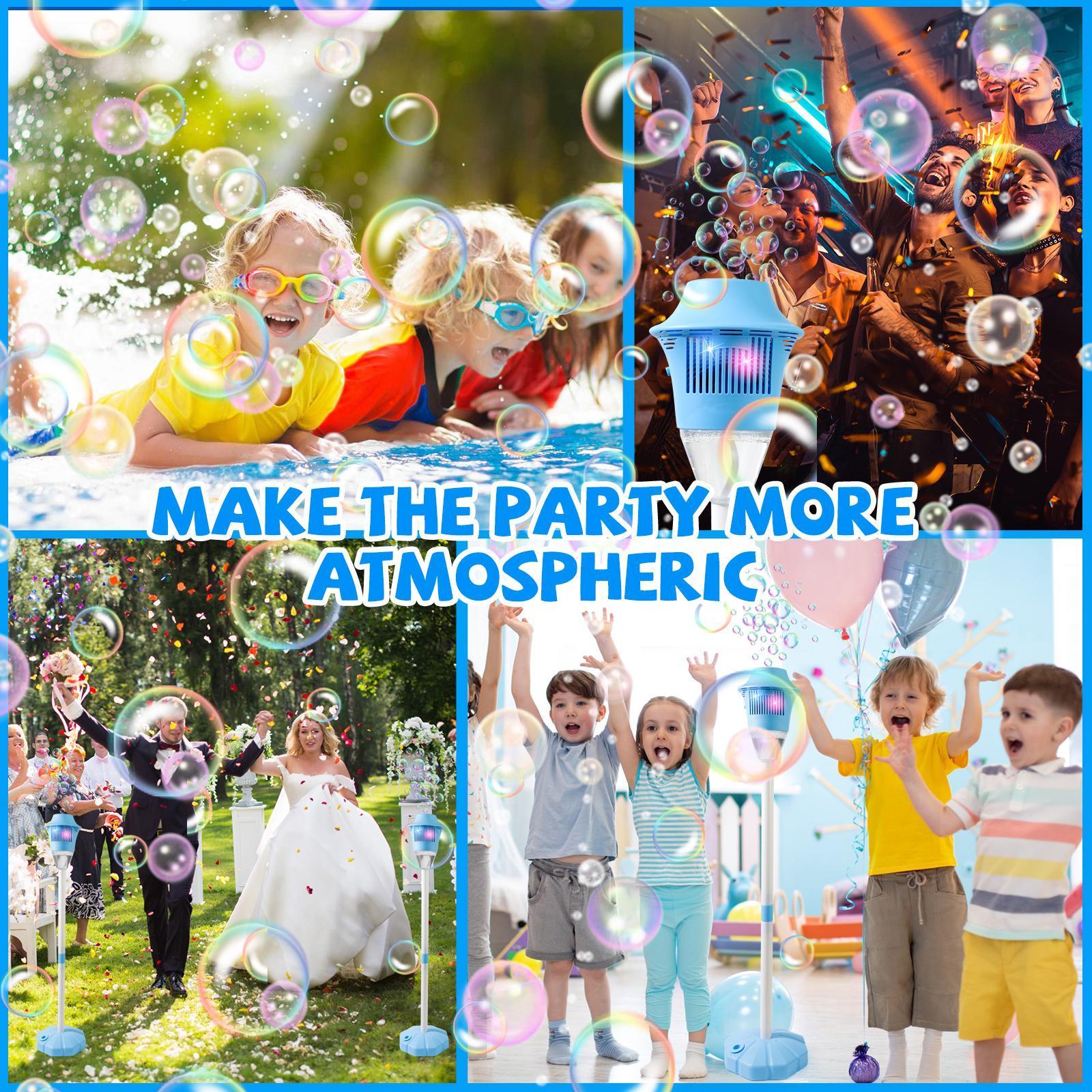 Automatic Bubble Maker for Kids – 20,000 Bubbles/Min with Music & Lights, Adjustable Height Stand, Portable Bubble Blaster for Indoor Outdoor Party