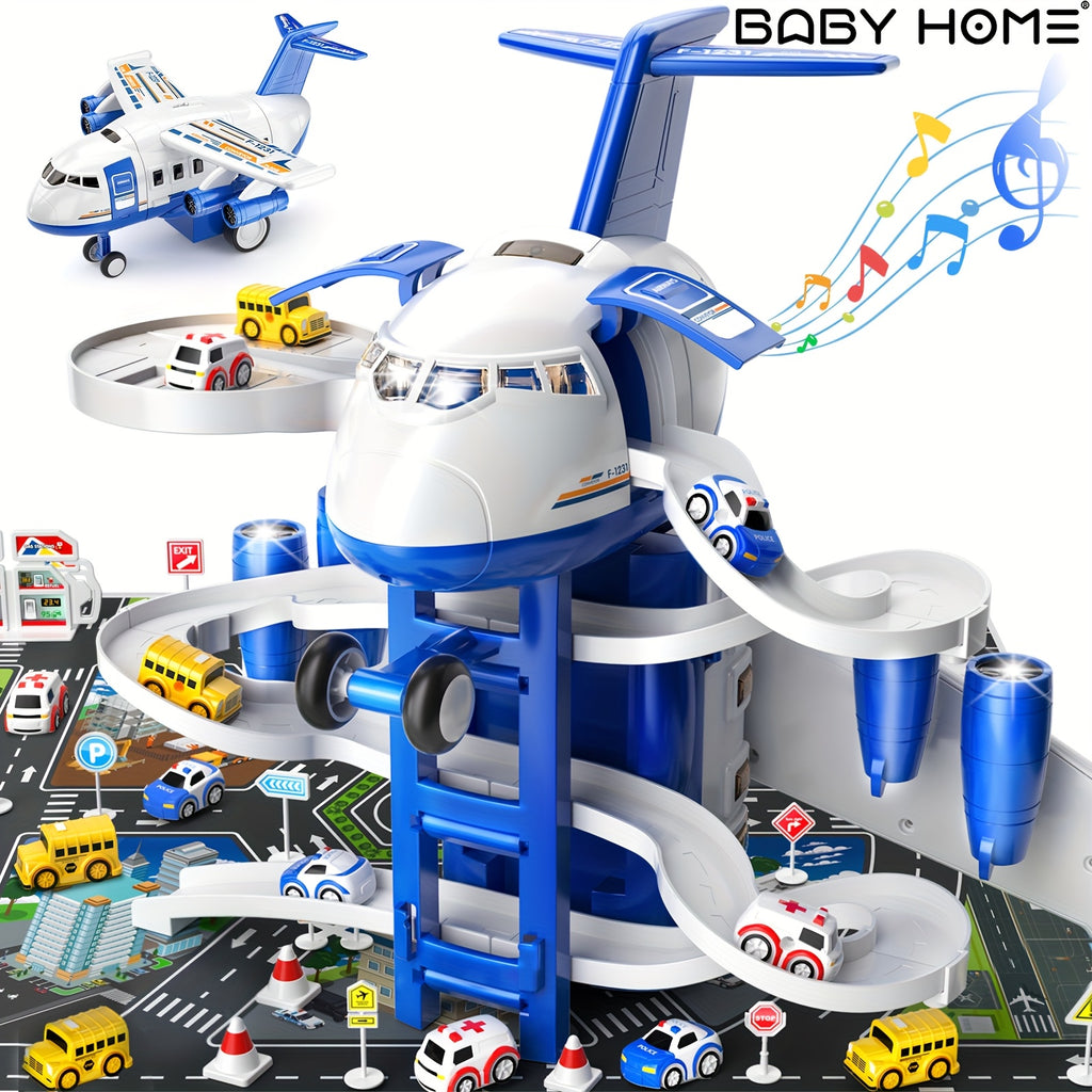 Inertia Airplane Toy for Kids with Music & Light – Simulation Passenger Plane Diecast Aircraft, Push & Go Vehicle Toy, Educational Gift for Boys & Girls Ages 3+